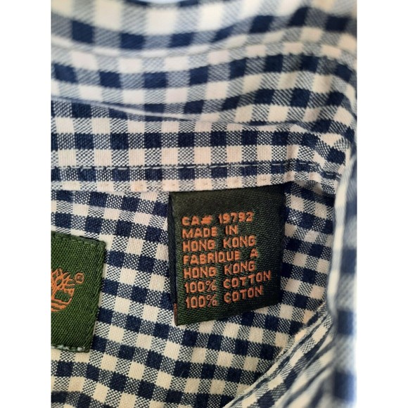 Timberland mens green check button front casual dress shirt with collar size M - Picture 10 of 13